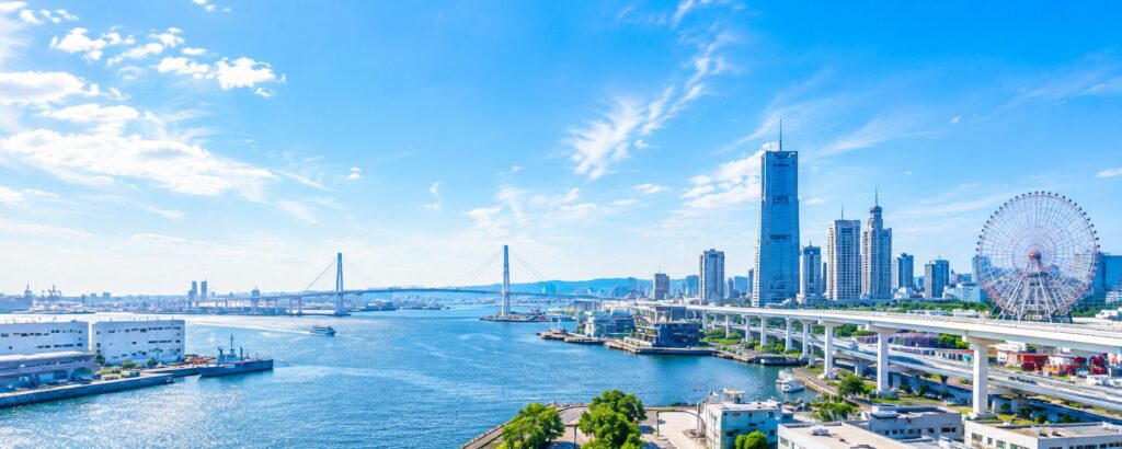 大阪市港区の街並みと大阪ベイエリア